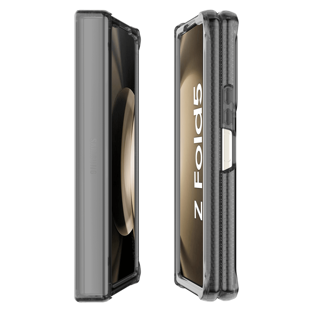 Itskins, ITSKINS Hybrid_R Clear Hinge MagSafe Case pour Samsung Galaxy Z Fold5 Smoke and Transparent