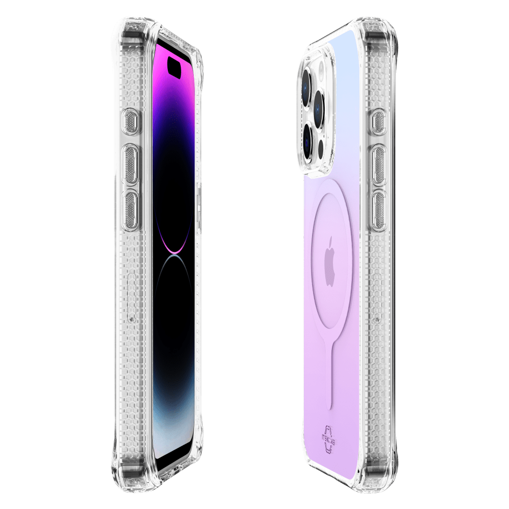 Itskins, ITSKINS Hybrid_R Iridescent MagSafe Case pour Apple iPhone 15 Pro Max Violet Iridescent