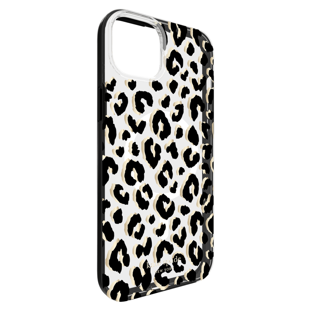 Kate Spade, Kate Spade New York Coque protectrice MagSafe pour Apple iPhone 15 Plus City Leopard Black