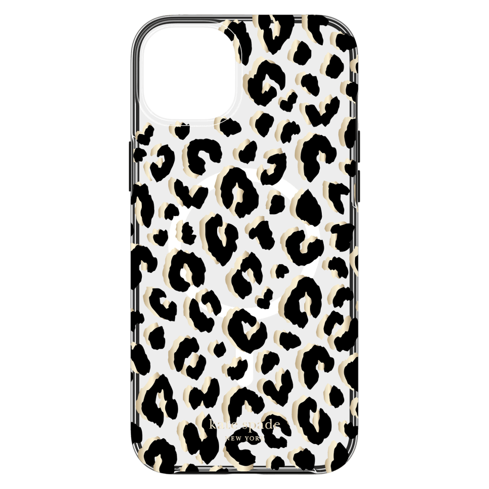 Kate Spade, Kate Spade New York Coque protectrice MagSafe pour Apple iPhone 15 Plus City Leopard Black