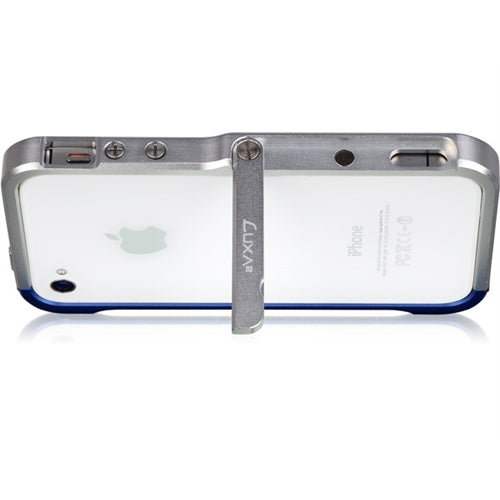 Luxa 2, LUXA2 Alum Armor suits Apple iPhone 4 / 4S Stand Case LHA0074-A - Bleu / Argent