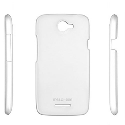 Métal-Slim, Metal-Slim HTC One X / XL Coque en plastique dur avec revêtement UV - Blanc