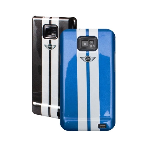 Mini Cooper, Mini Cooper Stripes Metallic Hard Case Samsung Galaxy S II 2 S2 Black