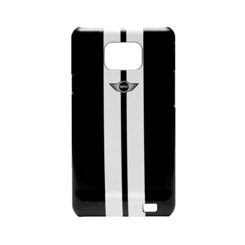 Mini Cooper, Mini Cooper Stripes Metallic Hard Case Samsung Galaxy S II 2 S2 Black