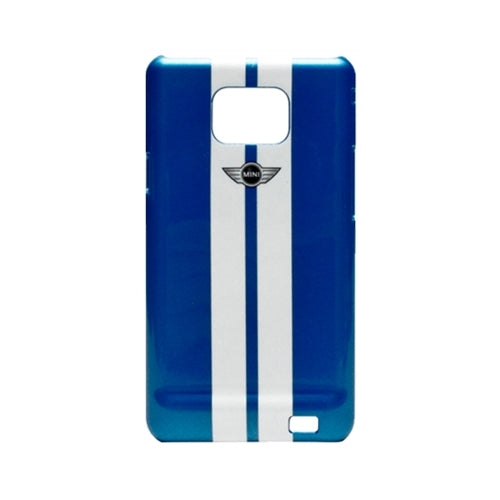 Mini Cooper, Mini Cooper Stripes Metallic Hard Case Samsung Galaxy S II 2 S2 Blue