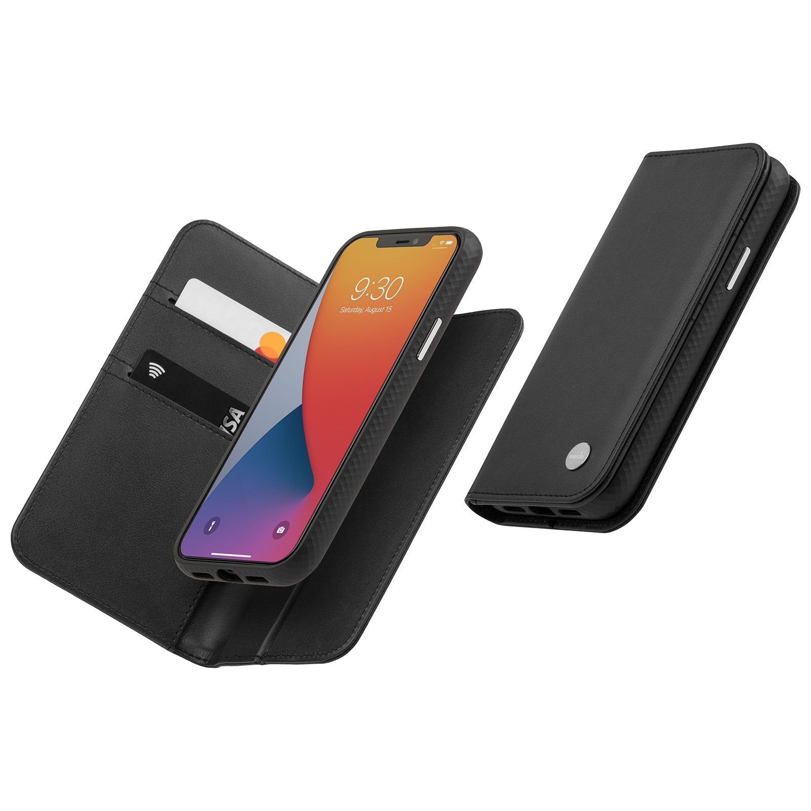 Moshi, Moshi Overture Wallet Case pour iPhone 12 / 12 Pro - Jet Black