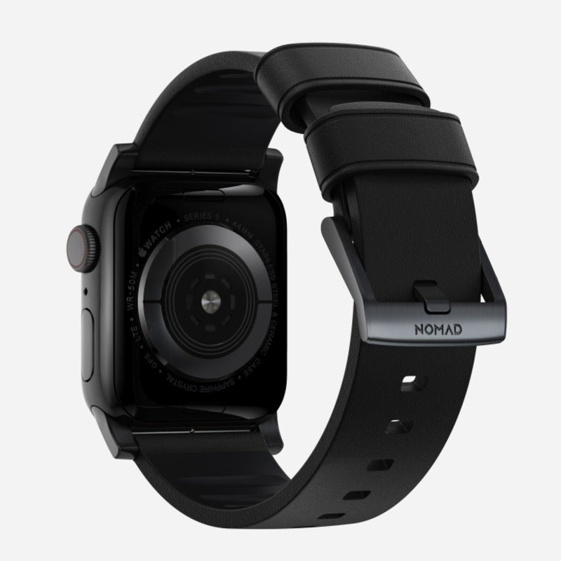 Nomade, Nomad Active Band Pro 45mm Bracelet en cuir noir - Noir