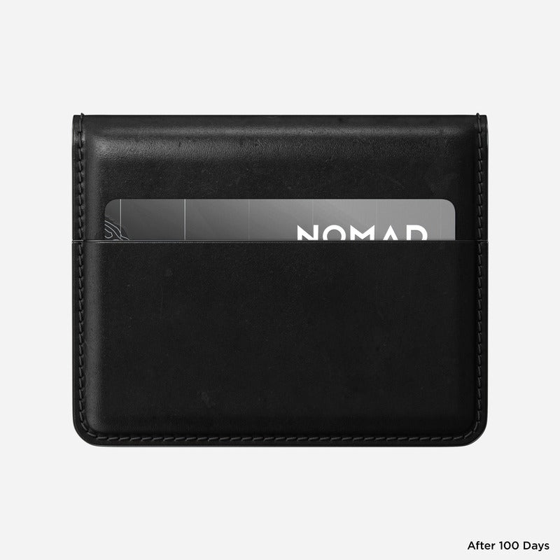 Nomade, Nomad Card Wallet Plus Horween Leather - Noir