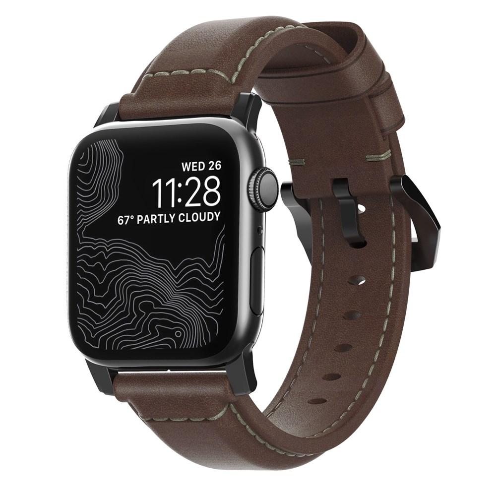 Nomade, Nomad Horween Leather Traditional Strap pour Apple Watch 42 / 44 / 45 /49mm- BROWN