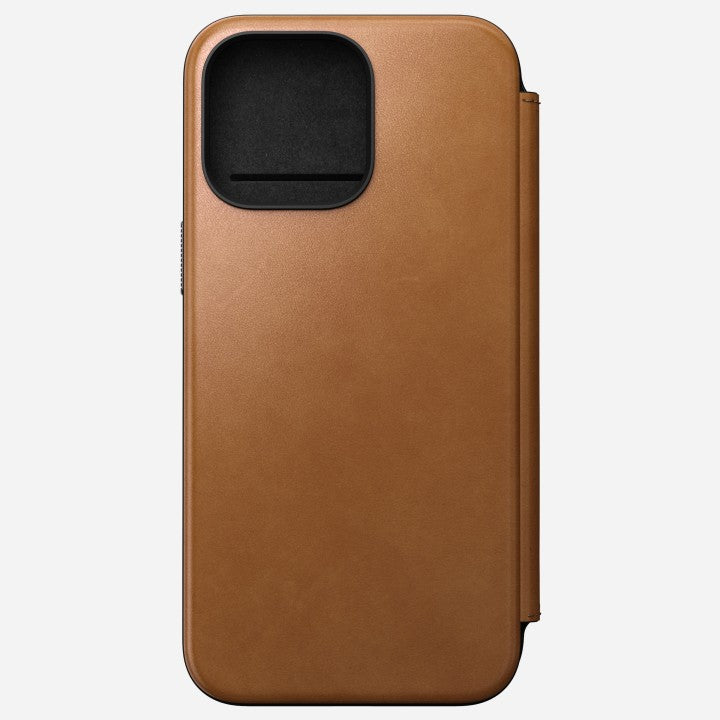 Nomade, Nomad Modern Leather Folio Case iPhone 15 Pro Max -Tan anglais