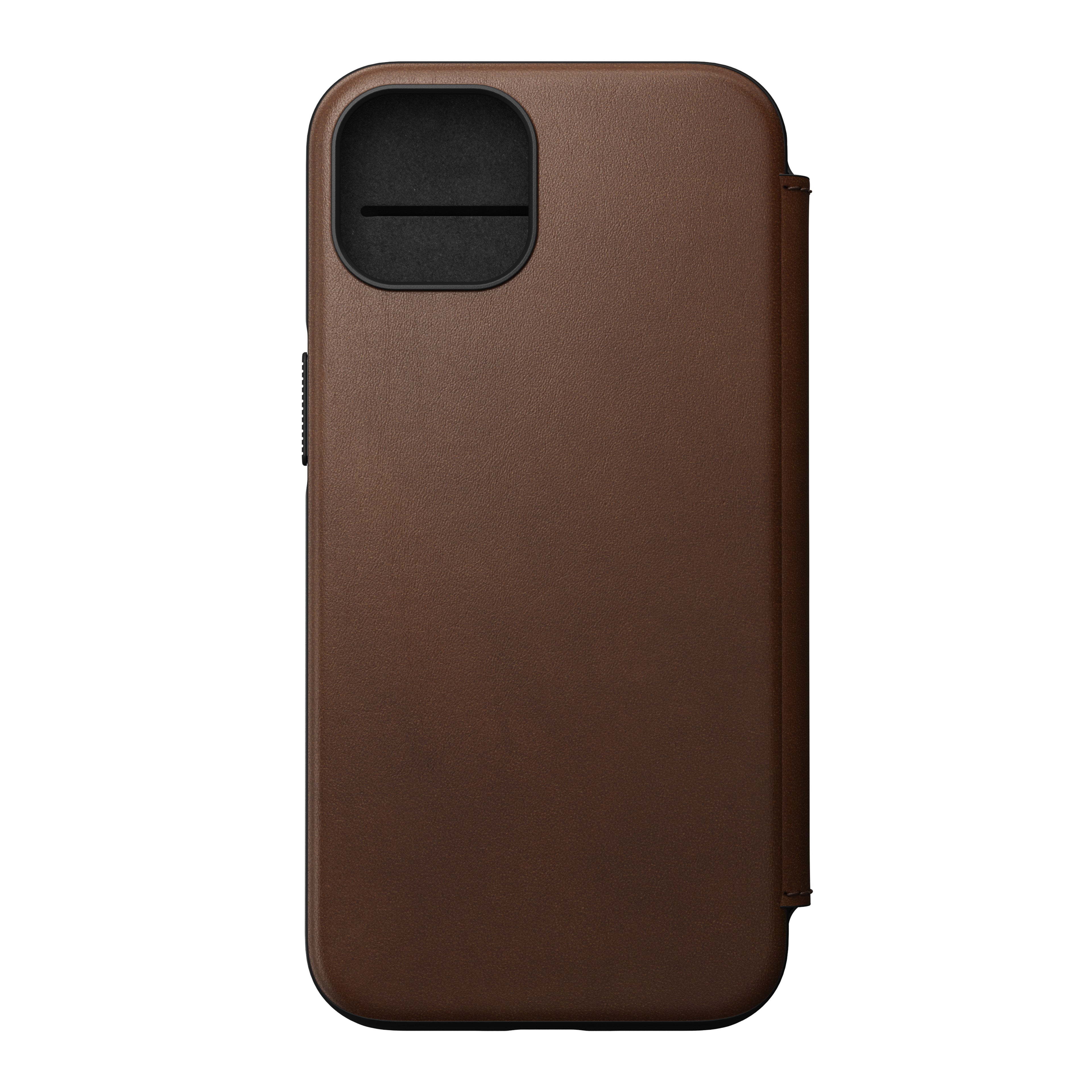 Nomade, Nomad Modern Leather Folio w/ MagSafe pour iPhone 13 - RUSTIC BROWN