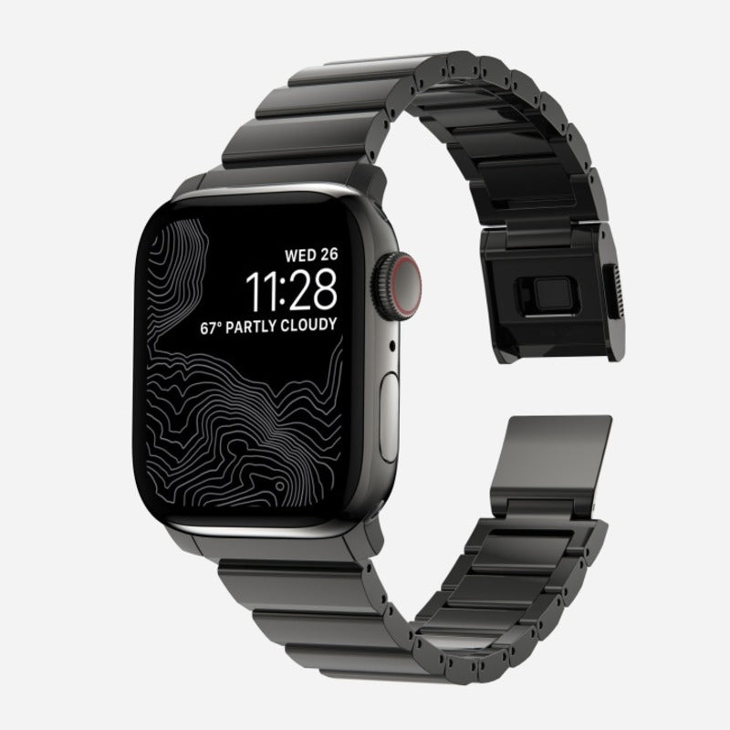 Nomade, Nomad Steel Band 41mm Graphite Hardware Bracelet pour Apple Watch - Graphite