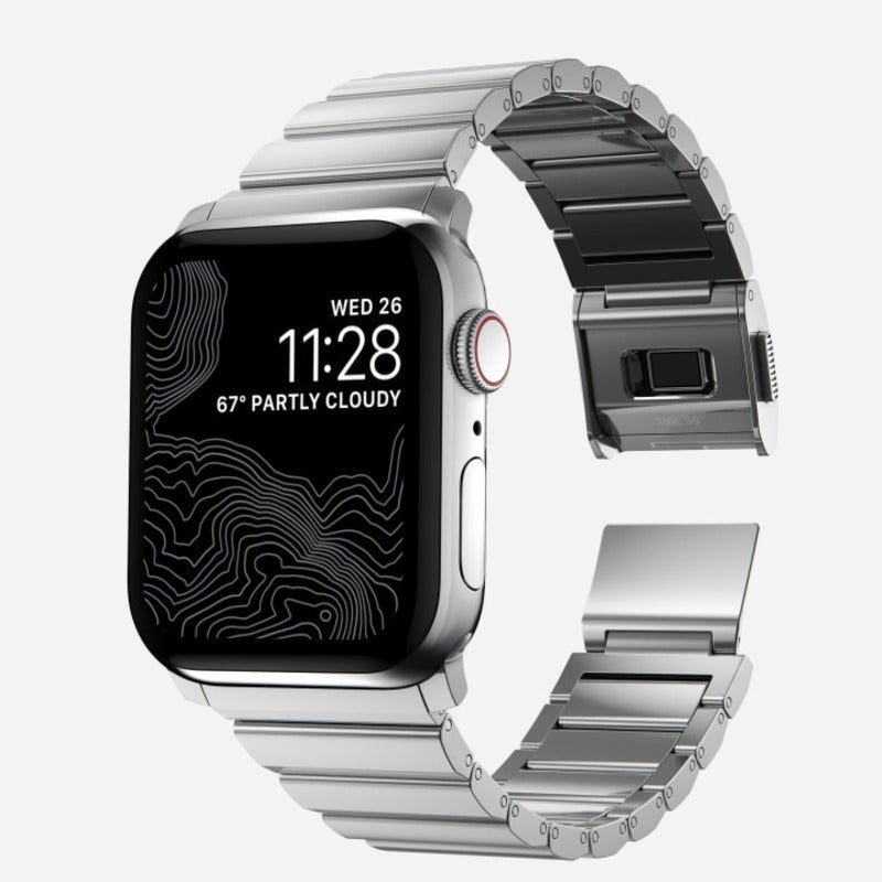 Nomade, Nomad Steel Band 45mm Silver Hardware Bracelet pour Apple Watch - Argent