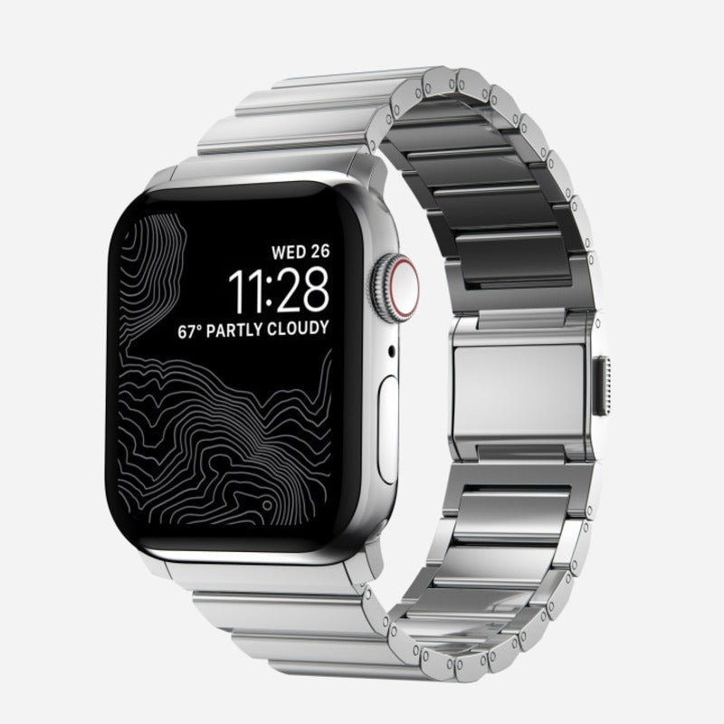 Nomade, Nomad Steel Band 45mm Silver Hardware Bracelet pour Apple Watch - Argent