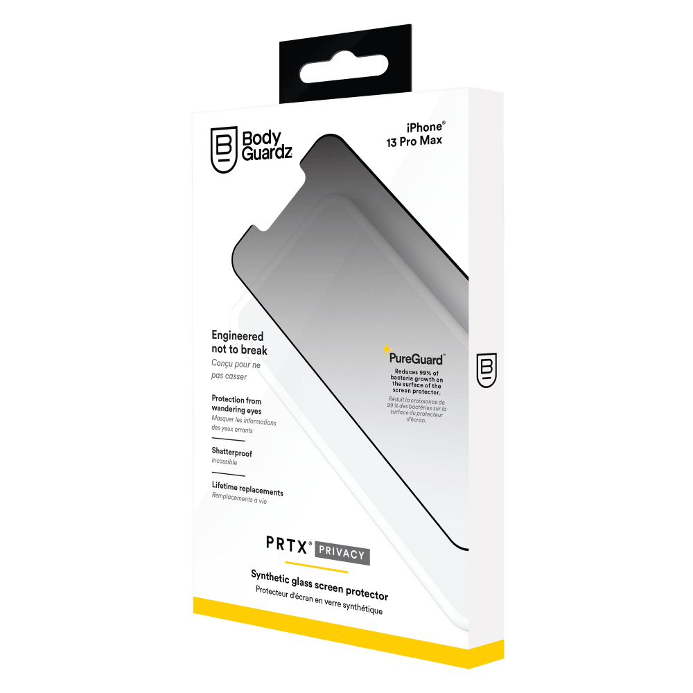 BodyGuardz, PRTX Glass Screen Protector pour Apple iPhone 13 Pro Max