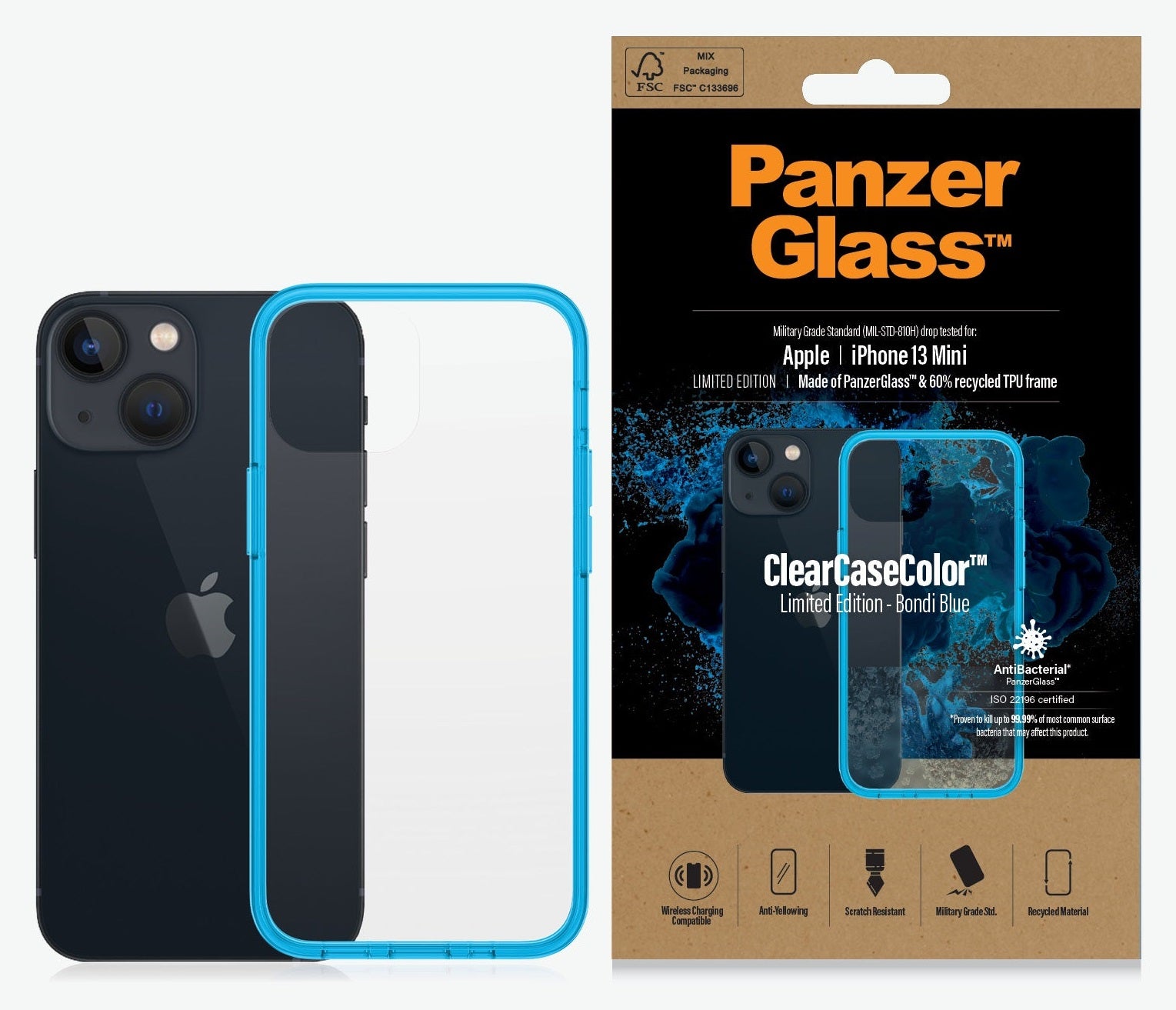 PanzerGlass, PanzerGlass Clear Case Apple iPhone 13 Mini - Bondi Blue