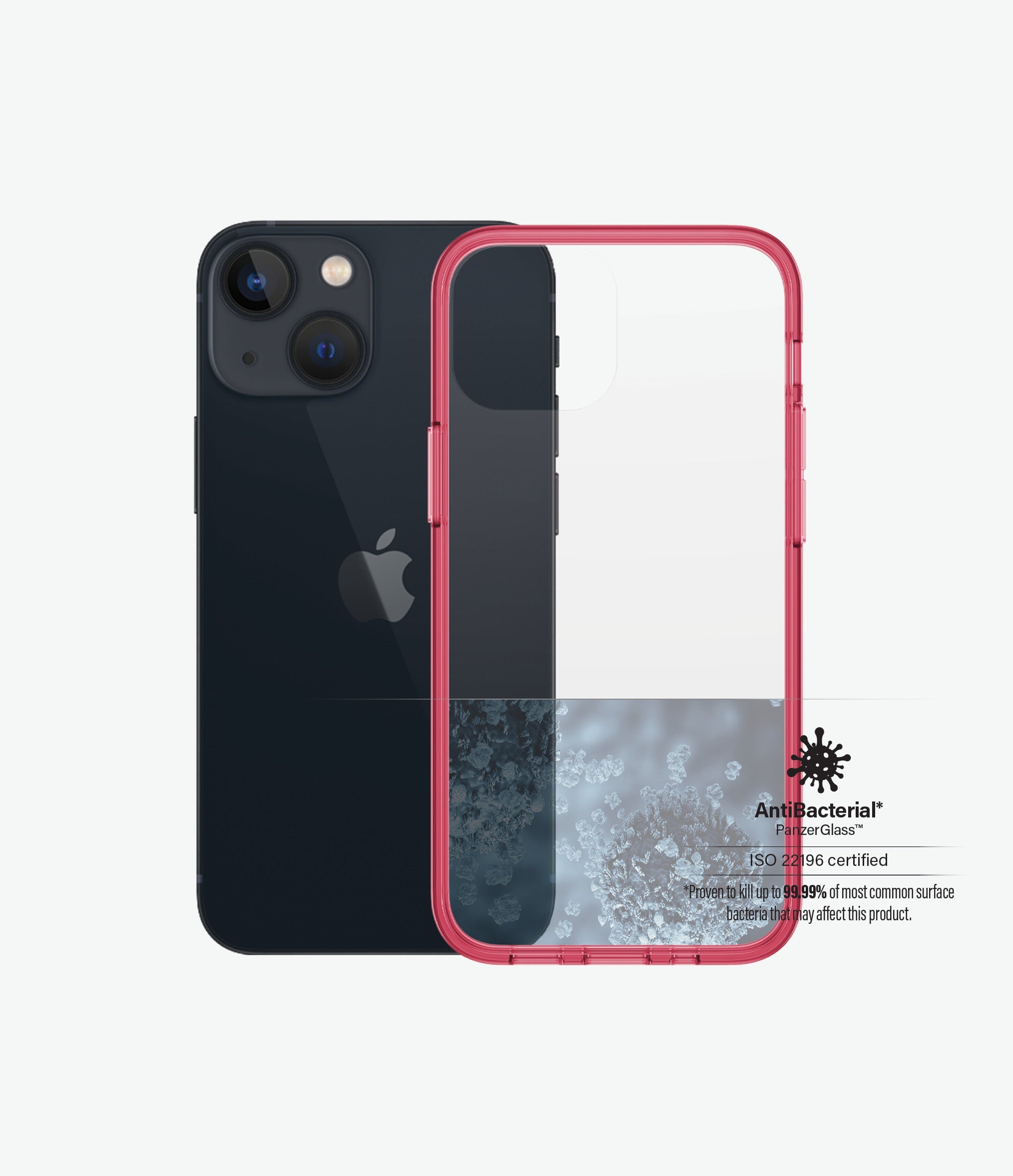 PanzerGlass, PanzerGlass Clear Case Apple iPhone 13 Mini - Fraise