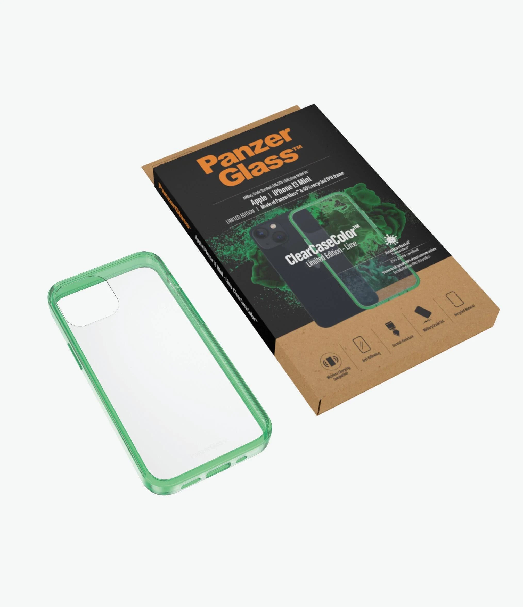 PanzerGlass, PanzerGlass Clear Case Apple iPhone 13 Mini - Vert Lime