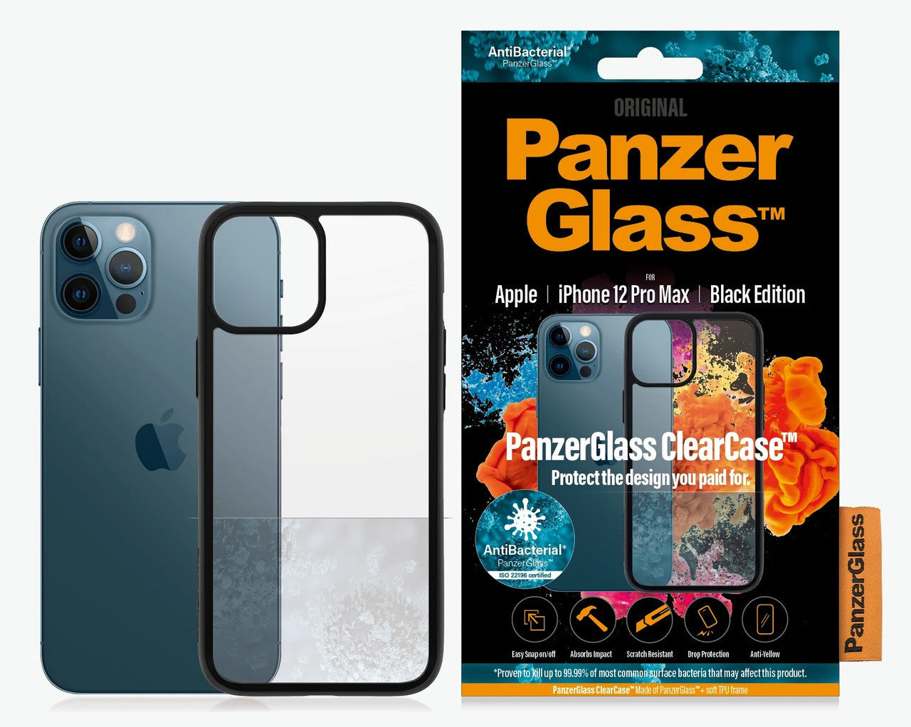 PanzerGlass, PanzerGlass ClearCaseColor Apple iPhone 12 Pro Max - Rouge