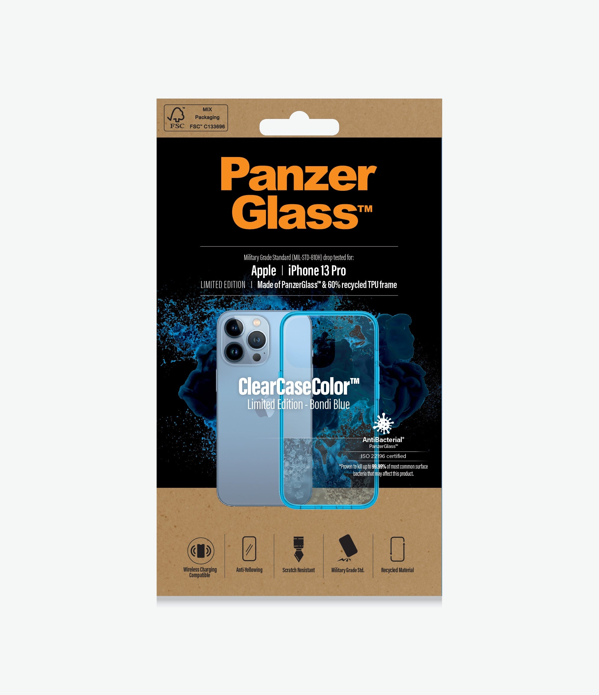 PanzerGlass, PanzerGlass ClearCaseColor Apple iPhone 13 Pro - Bondi Blue