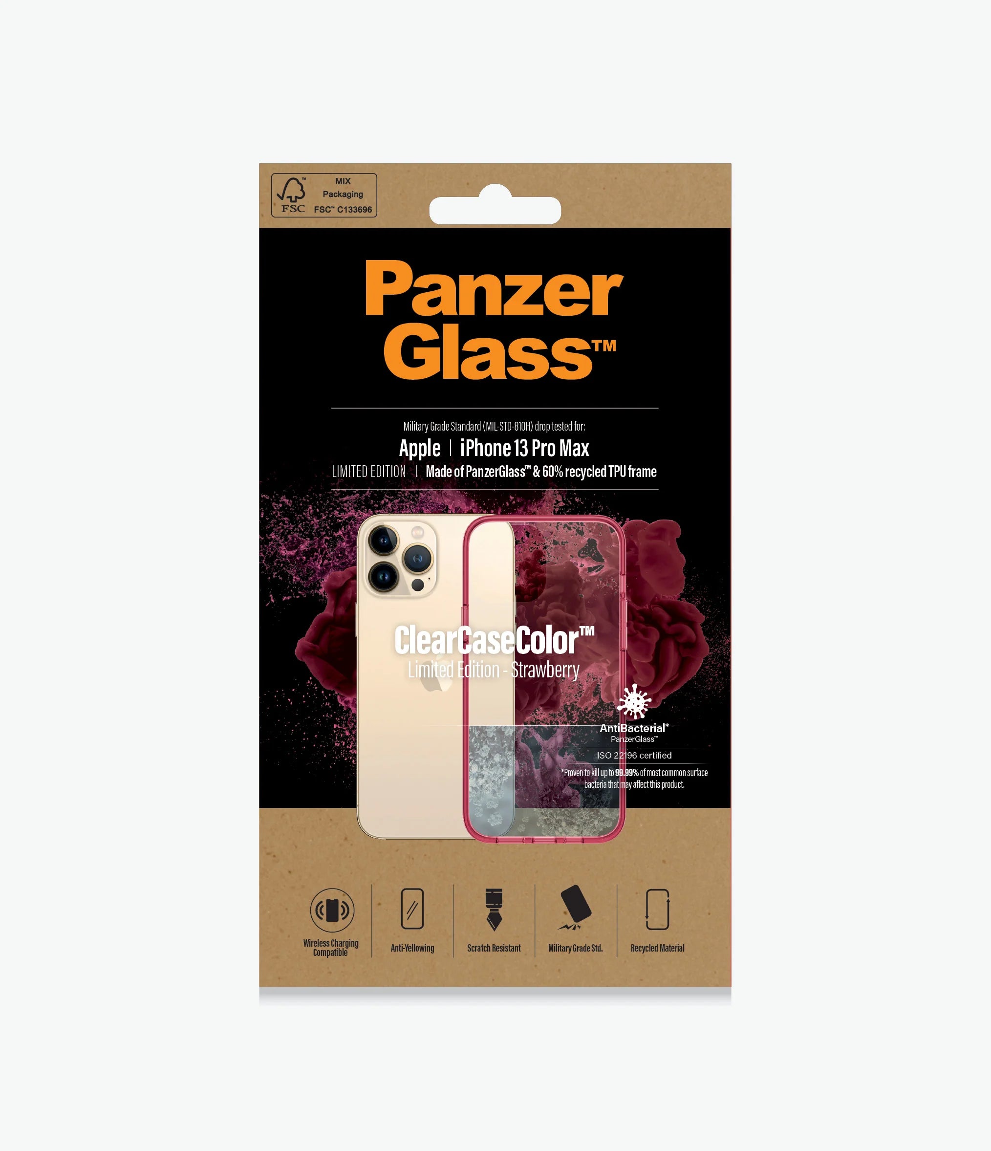 PanzerGlass, PanzerGlass ClearCaseColor Apple iPhone 13 Pro Max - Rouge