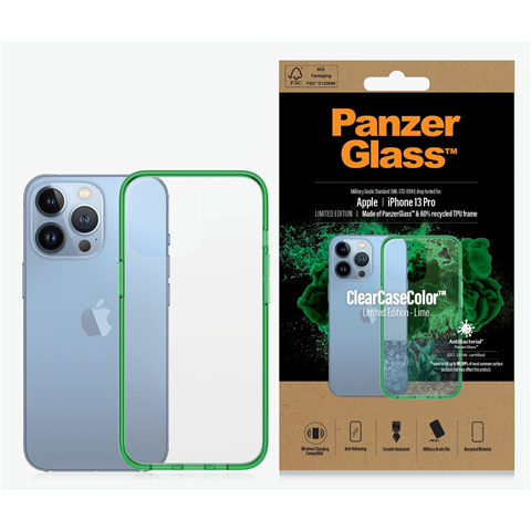 PanzerGlass, PanzerGlass ClearCaseColor Apple iPhone 13 Pro - Vert Lime