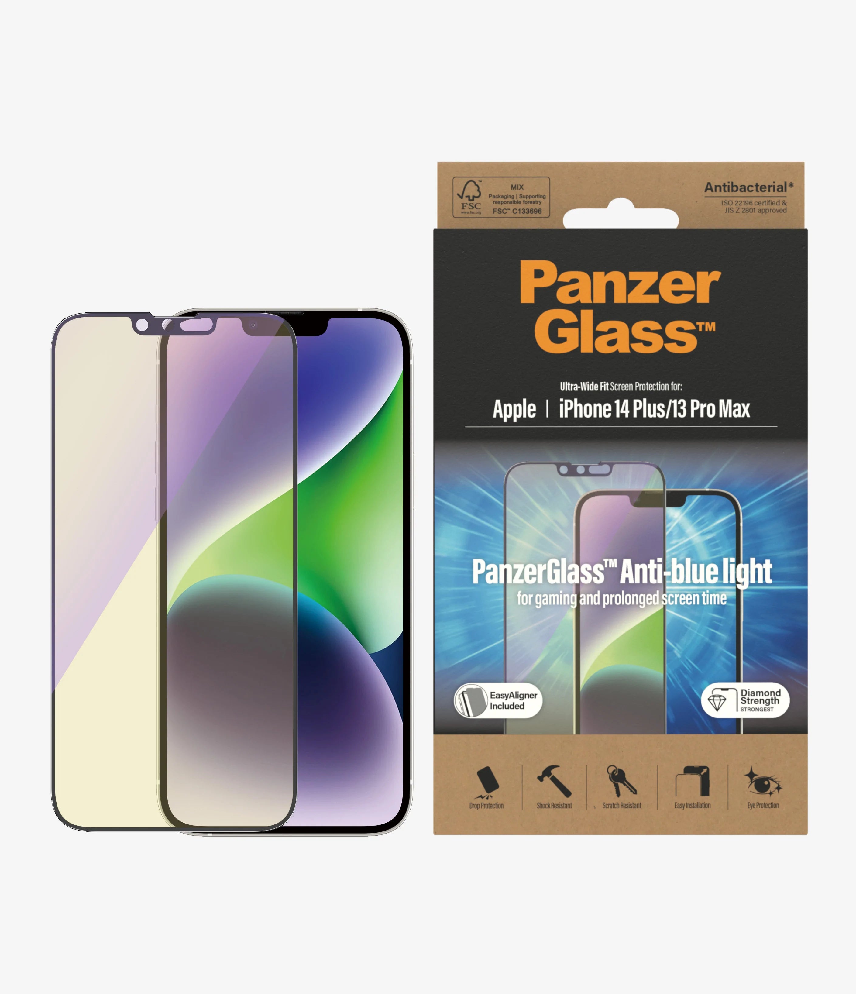 PanzerGlass, PanzerGlass Screen Guard Anti Bluelight iPhone 14 Plus 6.7 & 13 Pro Max