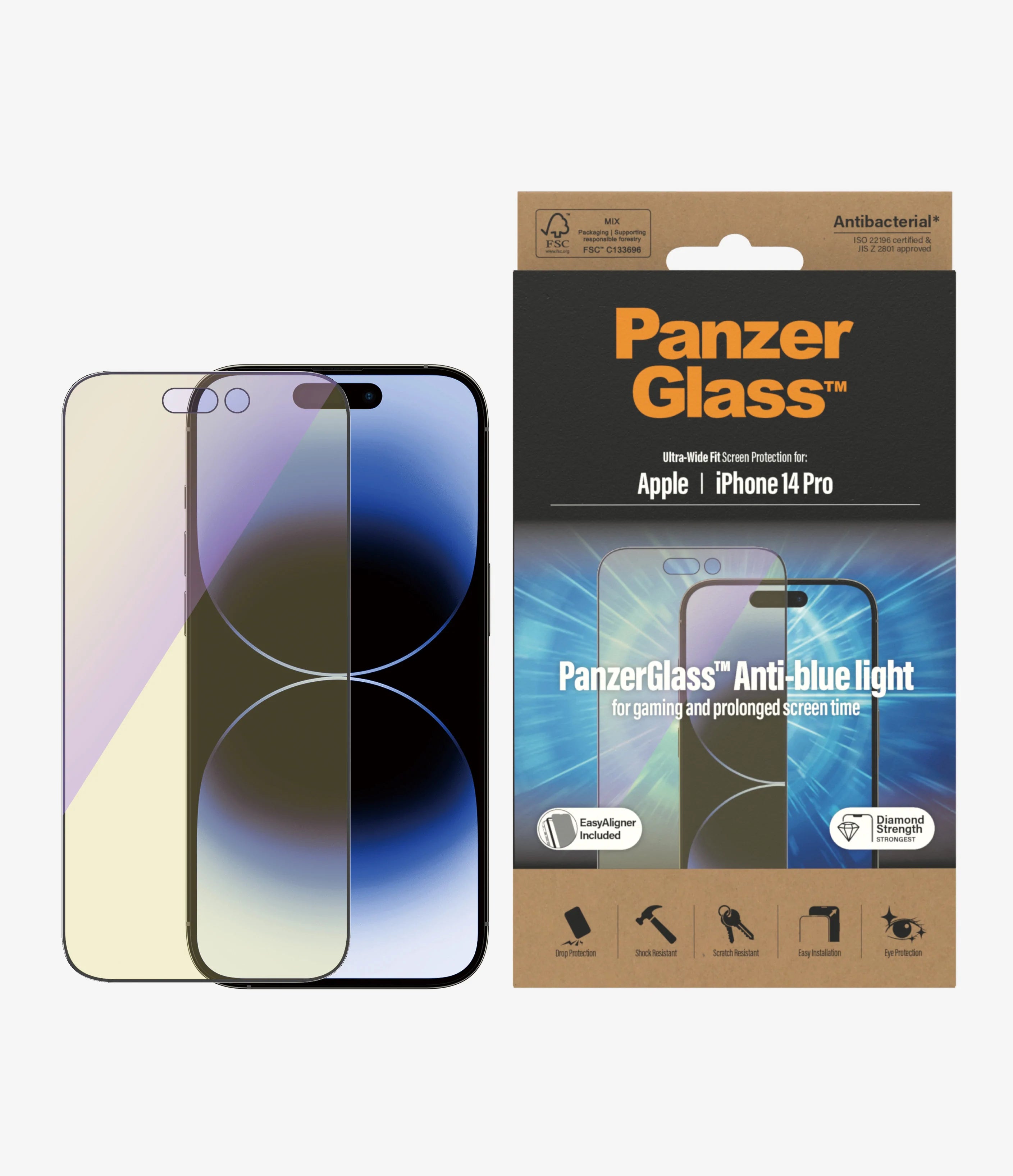 PanzerGlass, PanzerGlass Screen Guard Anti Bluelight iPhone 14 Pro 6.1