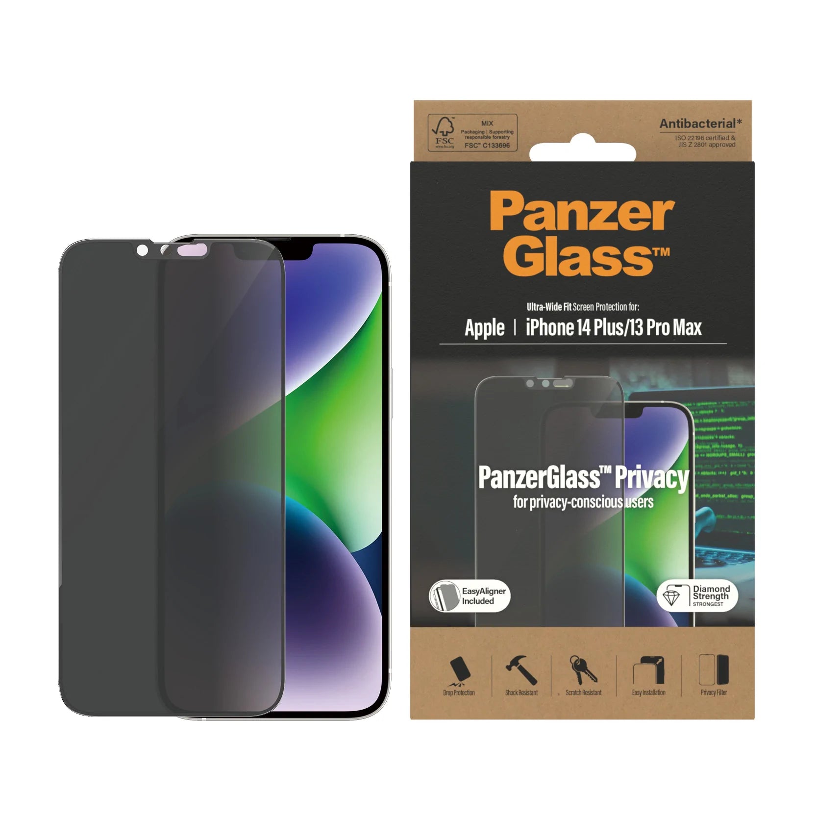 PanzerGlass, PanzerGlass Screen Guard Privacy iPhone 14 Plus 6.7 & 13 Pro Max