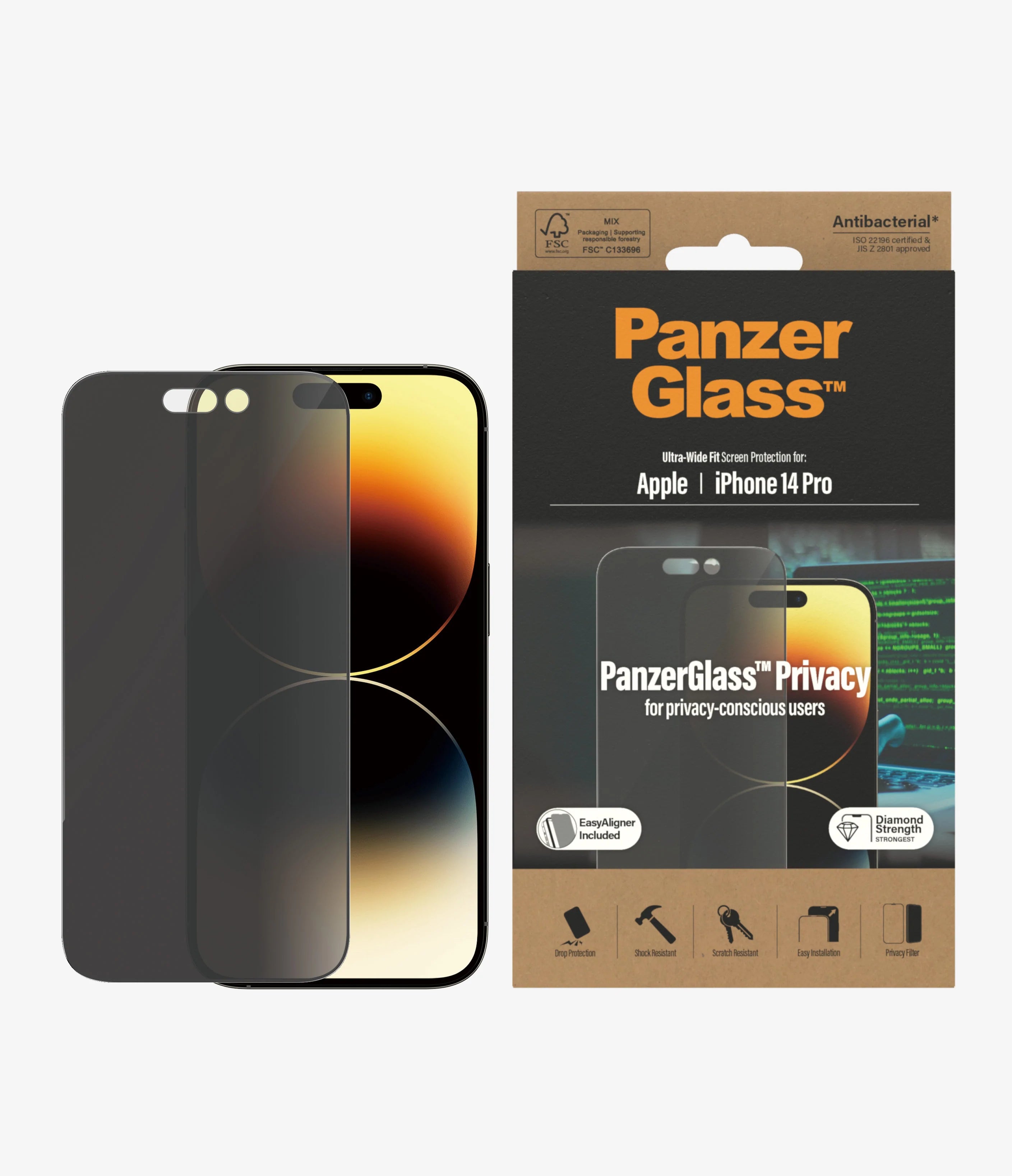 PanzerGlass, PanzerGlass Screen Guard Privacy iPhone 14 Pro 6.1