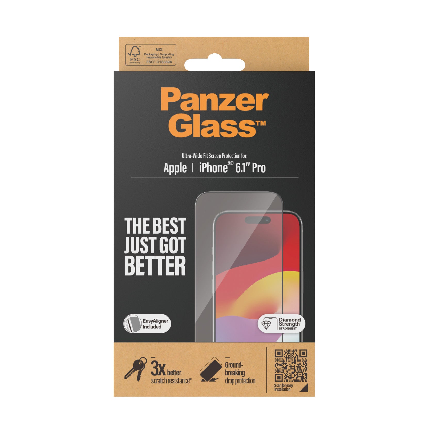 PanzerGlass, PanzerGlass Screen Guard Ultra Wide iPhone 15 Pro 6.1 - Clair