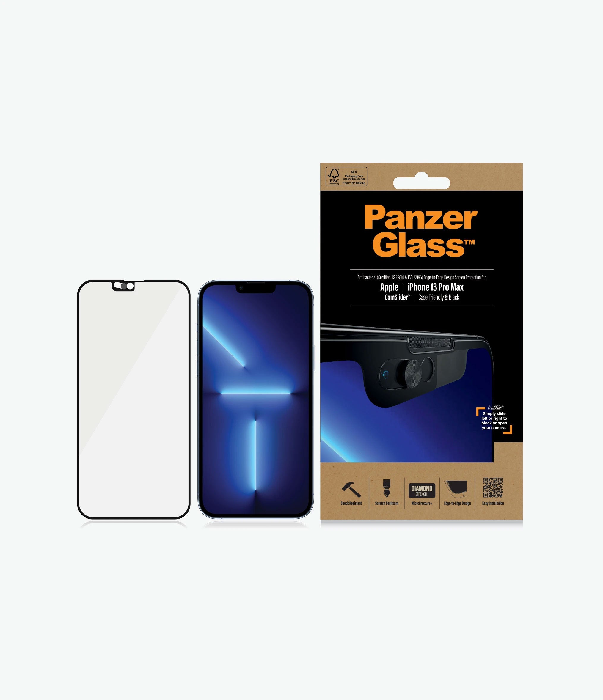 PanzerGlass, PanzerGlass Screen Guard iPhone 13 Pro Max 6.7 Cam Slider Black Frame