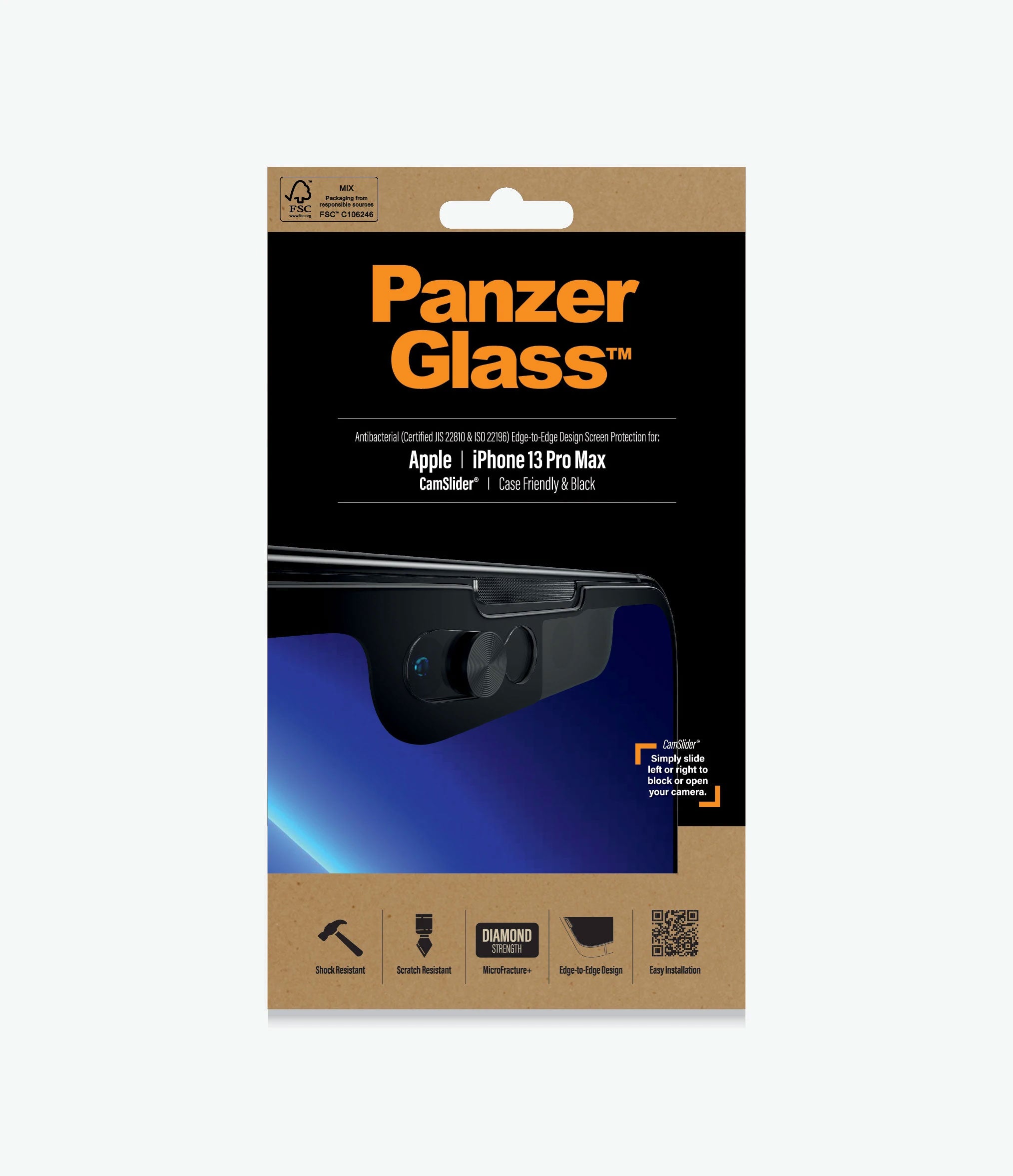 PanzerGlass, PanzerGlass Screen Guard iPhone 13 Pro Max 6.7 Cam Slider Black Frame