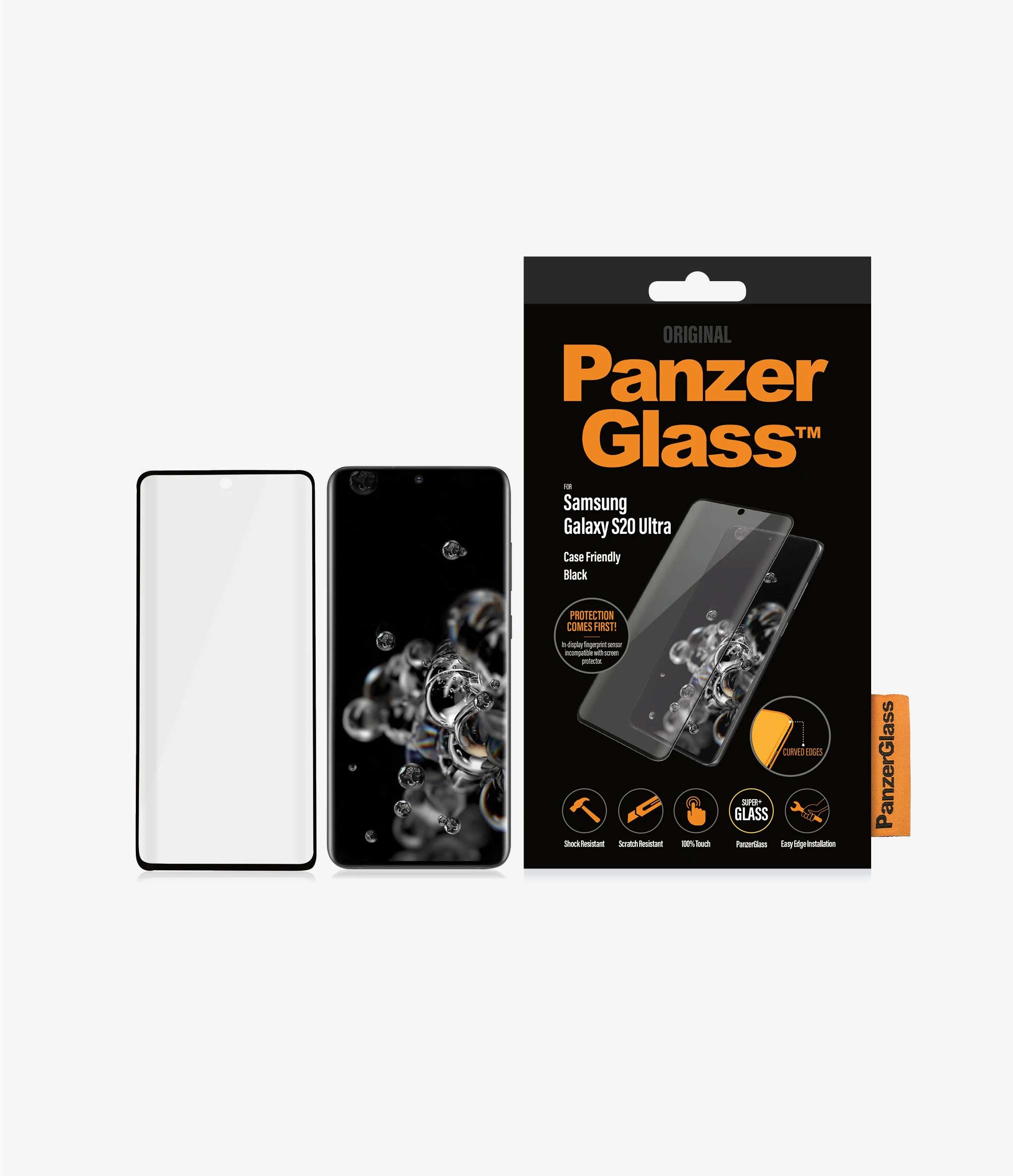 PanzerGlass, PanzerGlass Verre trempé Samsung Galaxy S20 Ultra 6.9 pouces - Cadre noir