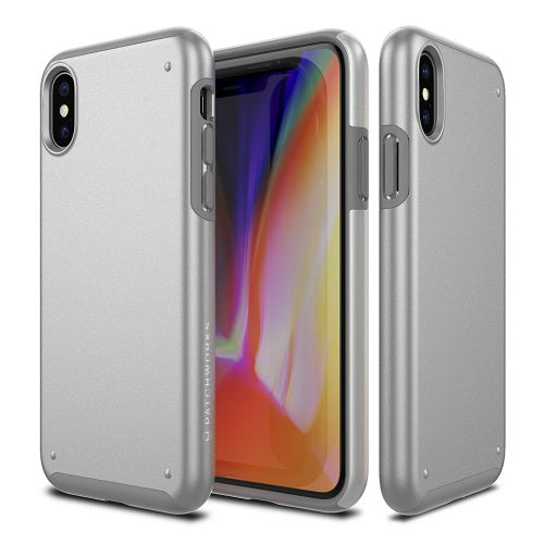 Patchworks, Patchworks Chroma Metalic Rugged Case pour iPhone X - Argent / Noir