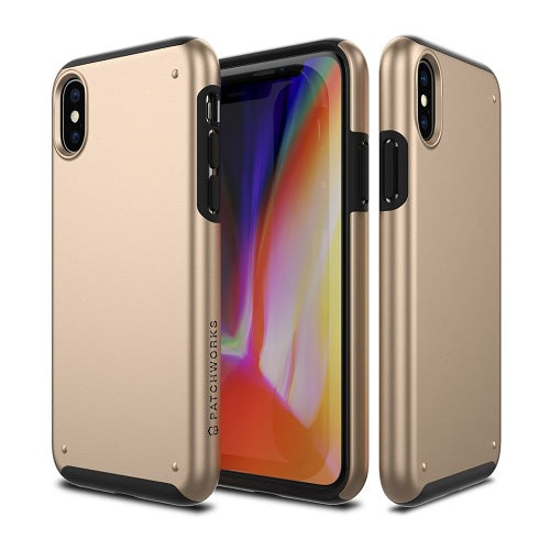 Patchworks, Patchworks Chroma Metalic Rugged Case pour iPhone X - Or / Noir