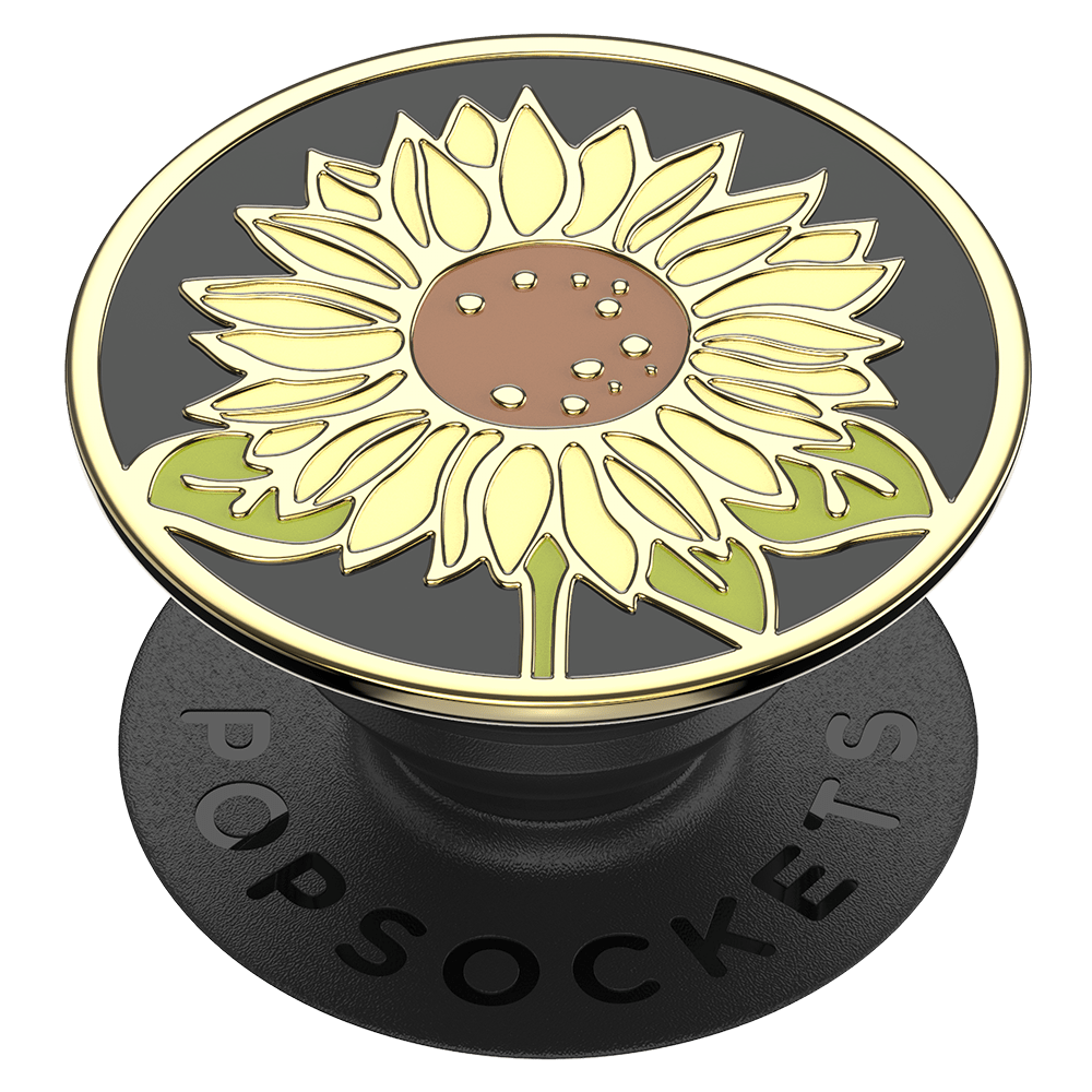 Tech Perks, PopSockets PopGrip Premium Enamel Here Comes the Sun Noir