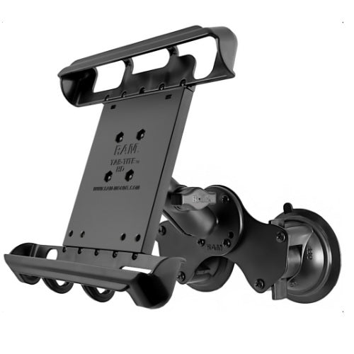 Supports RAM, Ram Mount Double Twist Lock Suction Cup Mount Tab-Tite Universal Cradle 10 inch Tablet