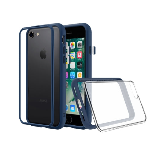 Bouclier de rhinocéros, RhinoShield Mod NX Bumper Case & Clear Backplate iPhone 8 / 7 / SE 2020 - Bleu royal