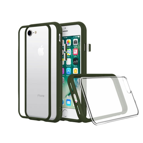 Bouclier de rhinocéros, RhinoShield Mod NX Bumper Case & Clear Backplate iPhone 8 / 7 / SE 2020 - Camo Green