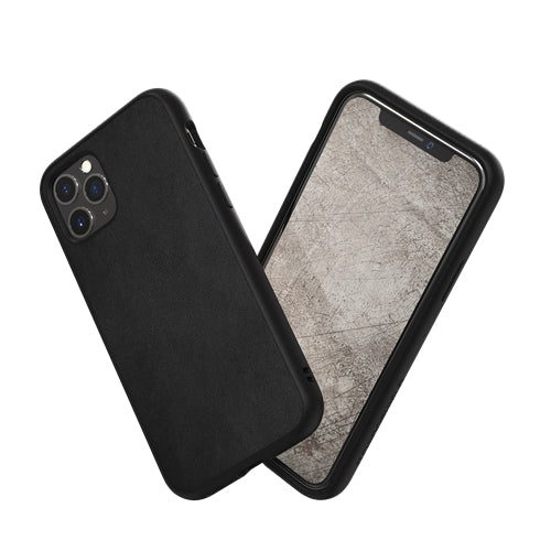 Bouclier de rhinocéros, RhinoShield SolidSuit Impact Resistance Case iPhone 11 Pro Max - Cuir noir