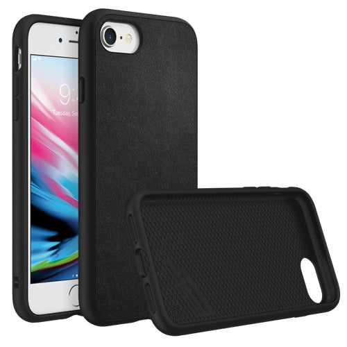 Bouclier de rhinocéros, RhinoShield SolidSuit Impact Resistance Case iPhone SE 2020 / 8 / 7 - Cuir noir