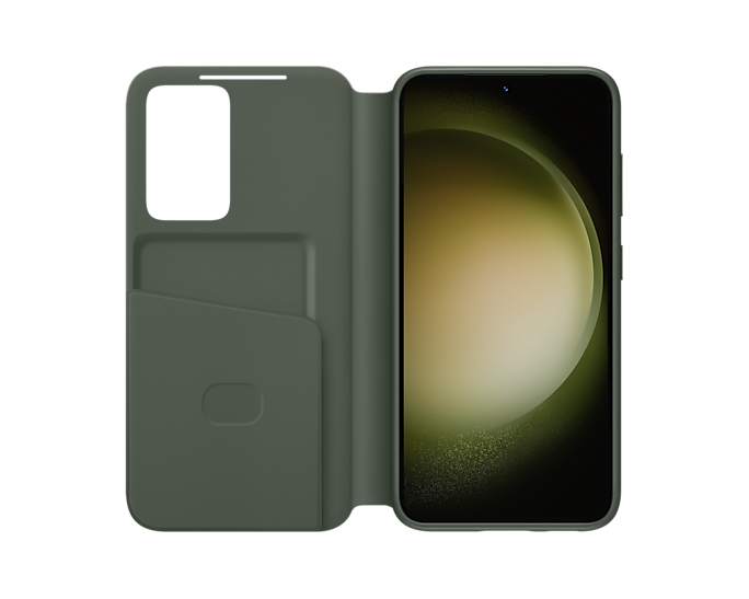 Samsung, Samsung Official Smart Clear View Wallet Case S23 Plus 6.6 inch - Khaki Green