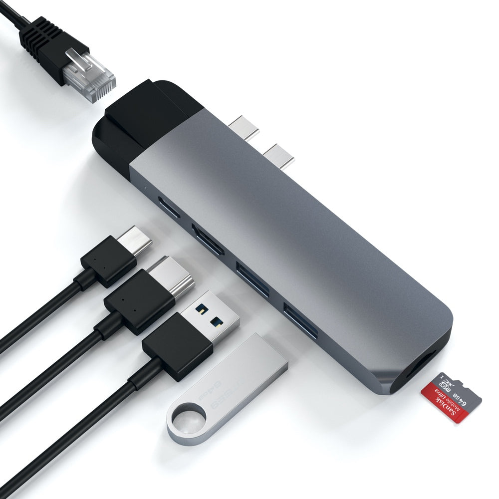 Satechi, Satechi Hub USB-C Pro avec Ethernet et HDMI 4K - Gris Espace