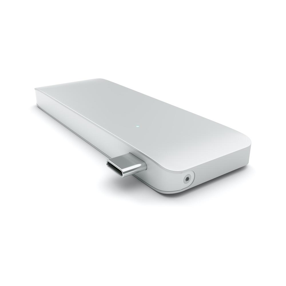 Satechi, Satechi USB-C Hub W/ USB-C Charging Pass-Through Argent