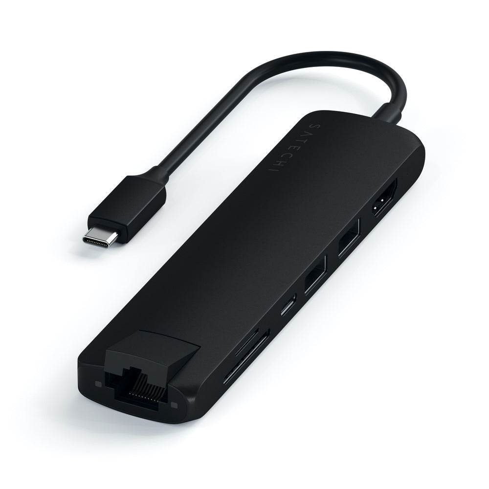 Satechi, Satechi USB-C Slim Multiport avec adaptateur Ethernet (noir)