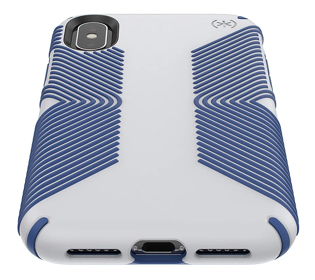 Speck, Speck Presidio Grip 3M / 10FT Drop Protection Slim Rugged Case pour iPhone X / XS - Microchip Grey & Ballpoint Blue