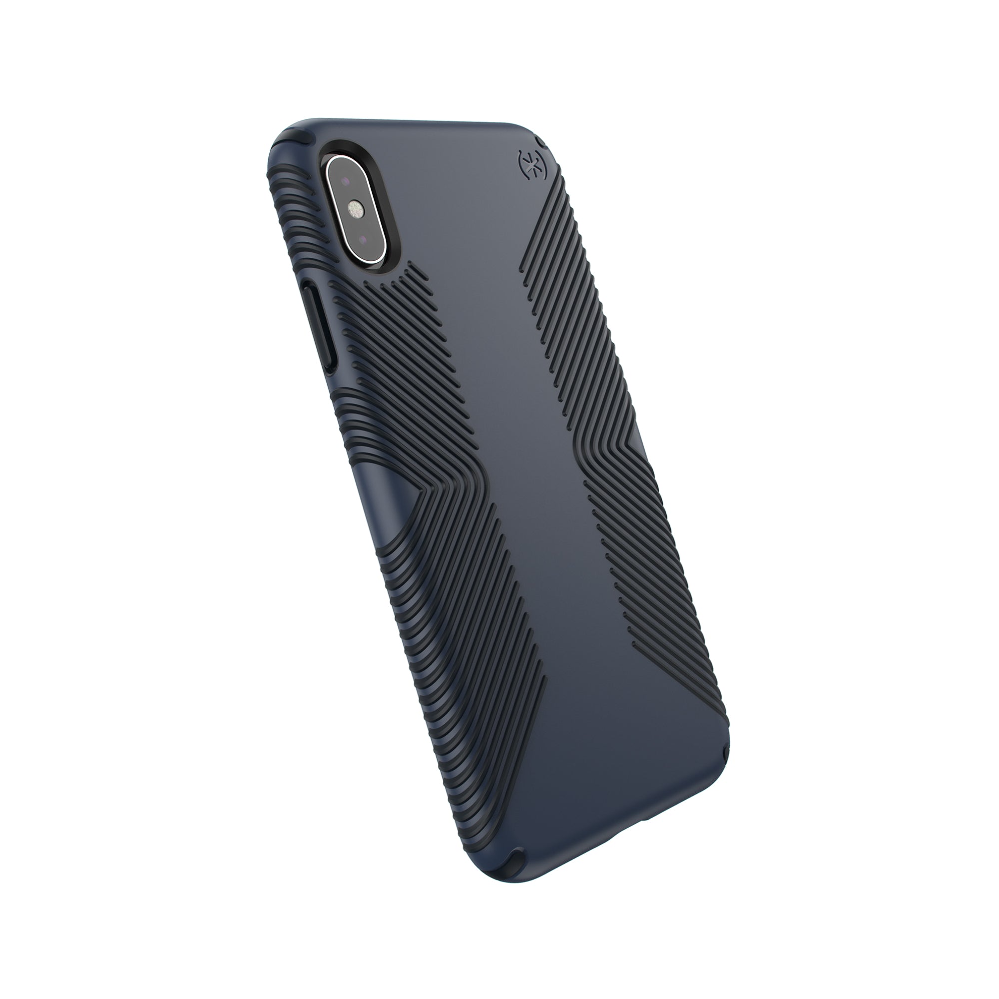 Speck, Speck Presidio Grip 3M / 10FT Drop Protection Slim Rugged Case pour iPhone XS Max - Bleu éclipse/Noir carbone