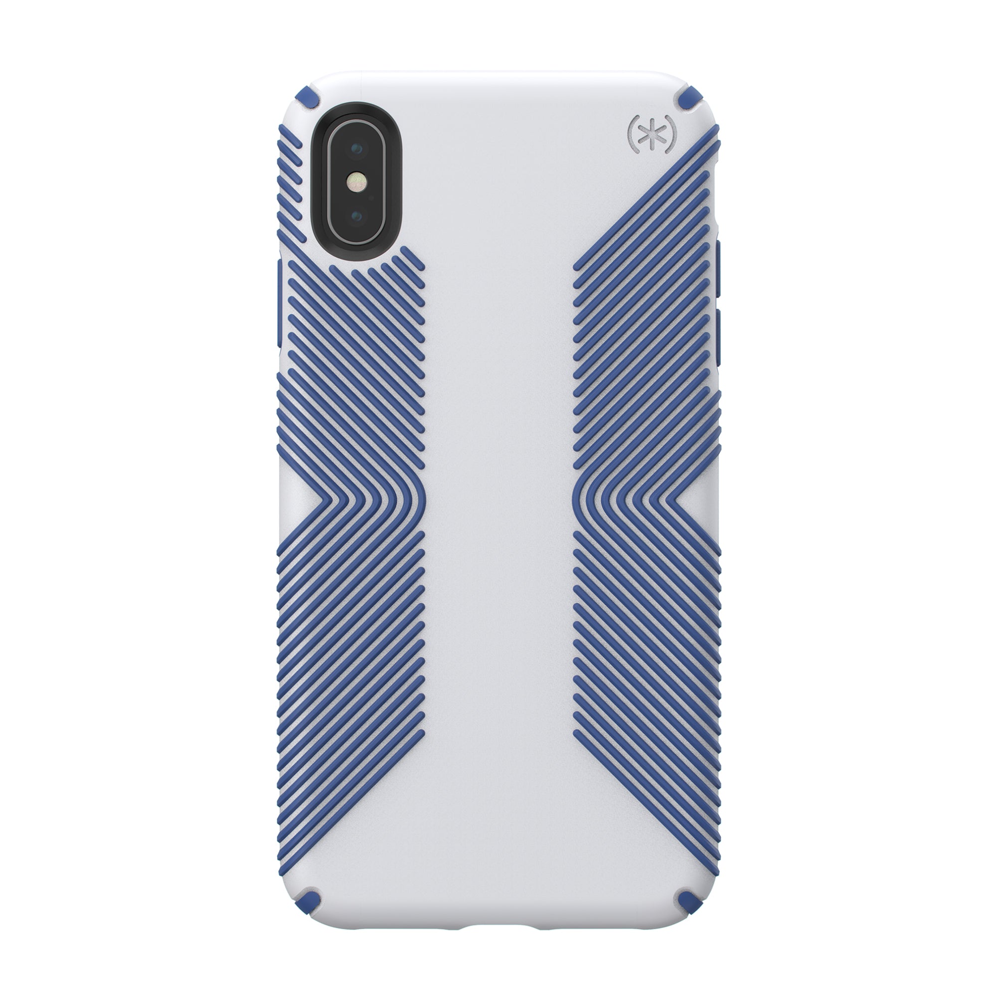 Speck, Speck Presidio Grip 3M / 10FT Drop Protection Slim Rugged Case pour iPhone XS Max - Microchip Grey & Ballpoint Blue