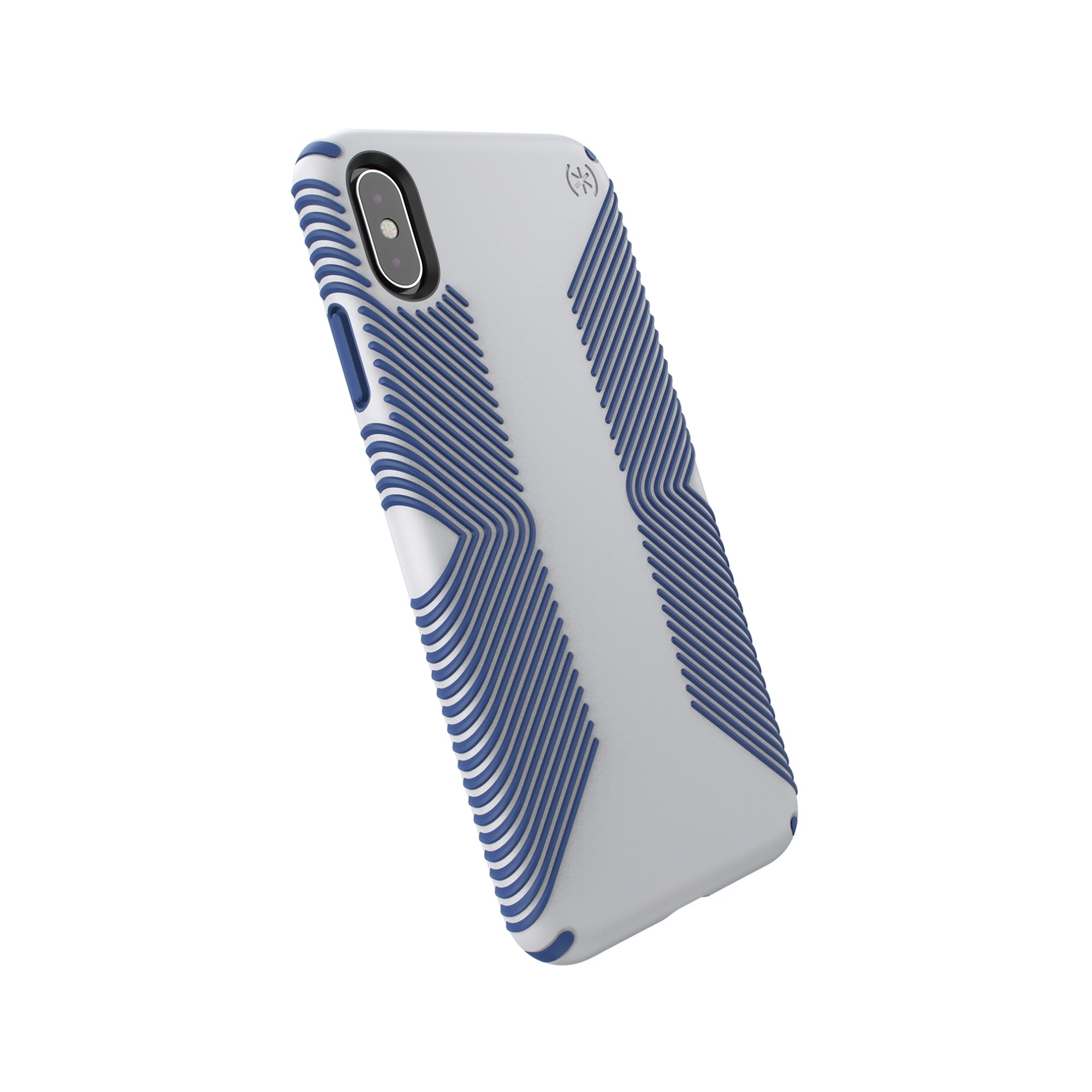 Speck, Speck Presidio Grip 3M / 10FT Drop Protection Slim Rugged Case pour iPhone XS Max - Microchip Grey & Ballpoint Blue